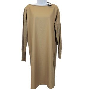 LAUREN RALPH LAUREN Womens Long Sleeve Khaki Midi